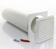 Nuaire Cyfan Wall Kit 5" Telescopic Pipe Lourvered Outlet No Fly Screen