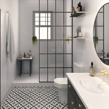 Click Here To Enlarge This Photo Of White Frost Bathroom and Shower Panel