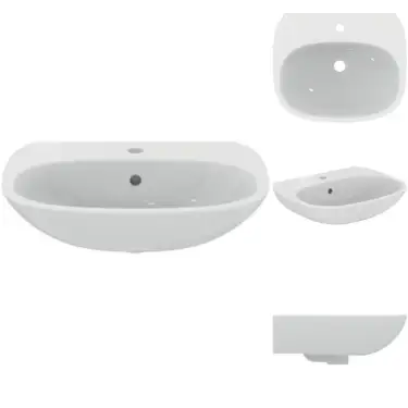 Click Here To Enlarge This Photo Of Ideal Standard Tesi 55 cm Pedestal Basin 1 Tap Hole T028001