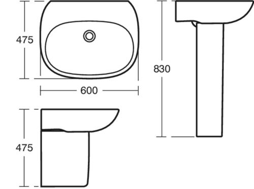 Click Here To Enlarge This Photo Of Ideal Standard Tesi Full Pedestal T351901