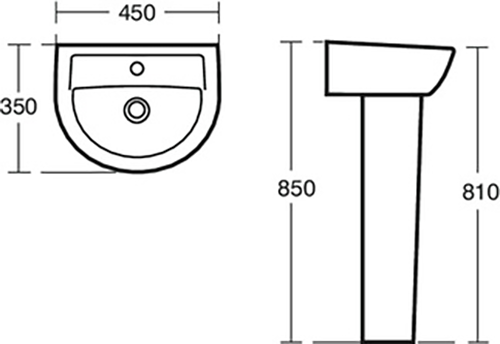 Click Here To Enlarge This Photo Of Ideal Standard E897601 Sandringham 21 Full Pedestal White
