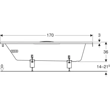 Click Here To Enlarge This Photo Of Twyford Celtic Steel Bath 138 Litres Water Saving 1700mm x 700mm Anti Slip CE1572WH