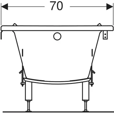 Click Here To Enlarge This Photo Of Twyford Celtic Steel Bath 138 Litres Water Saving 1700mm x 700mm Anti Slip CE1572WH