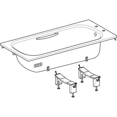 Click Here To Enlarge This Photo Of Twyford Celtic Rectangular Bathtub 150cm x 60cm 137L Capacity with Handles - BS1472WH