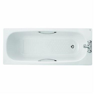 Click Here To Enlarge This Photo Of Twyford Celtic Bath Steel 1600mm x 700mm Anti Slip Complete with Grips and Cradle BS1272wh