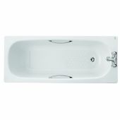 Twyford Celtic Bath Steel 1600mm x 700mm Anti Slip Complete with Grips and Cradle BS1272wh