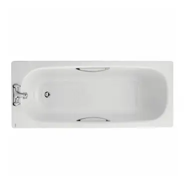 Click Here To Enlarge This Photo Of Twyford Celtic Straight Steel Bath 1700 X 700mm with 2 Tap Holes - BS1572WH