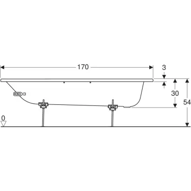 Click Here To Enlarge This Photo Of Twyford Shallow Steel Bath White 1700mm Slip Resistant SB1772WH