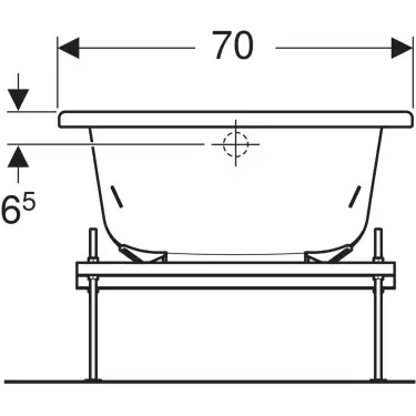 Click Here To Enlarge This Photo Of Twyford Shallow Steel Bath White 1700mm Slip Resistant SB1772WH