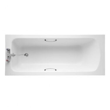 Click Here To Enlarge This Photo Of Armitage Shanks Sandringham 21 Steel Bath 1700 x 700 With Grips & Legs 2 Tap Holes - EE560002501