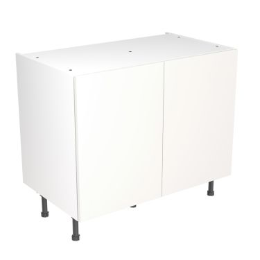 Click Here To Enlarge This Photo Of Kitchen Kit Flatpack Slab Super Gloss White 1000 Base Unit - FKKF0008