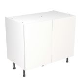 Kitchen Kit Flatpack Slab Super Gloss White 1000 Base Unit - FKKF0008