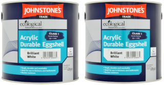 Johnstone’s Trade Acrylic Durable Eggshell  Brilliant White (sold as 2 x 2.5L) 5L