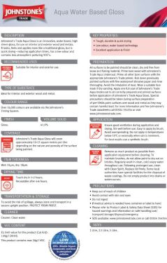 Click Here To Enlarge This Photo Of Johnstone’s Trade Aqua Water Based Gloss Brilliant White 2.5L