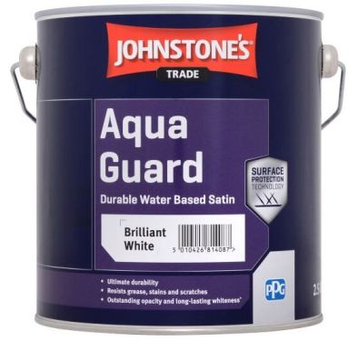 Click Here To Enlarge This Photo Of Johnstone’s Trade Aqua Guard Satin Brilliant White 2.5L - 435197