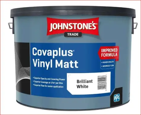 Click Here To Enlarge This Photo Of Johnstone’s Trade Covaplus Vinyl Matt Paint Brilliant White 10L