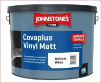 Johnstone’s Trade Covaplus Vinyl Matt Paint Brilliant White 10L