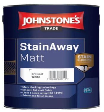 Click Here To Enlarge This Photo Of Johnstone’s Trade StainAway Matt Brilliant White 2.5L