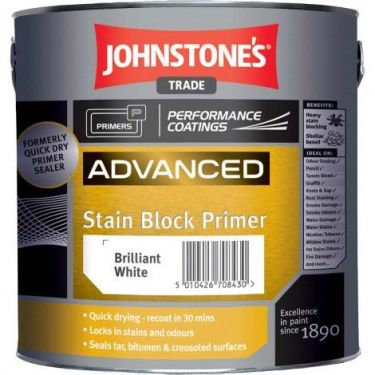 Click Here To Enlarge This Photo Of Johnstone’s Trade Advance Stain Block Primer Brilliant White 2.5L