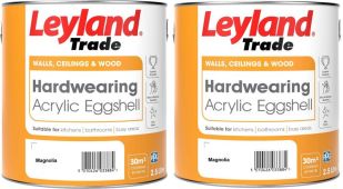 Leyland Trade Acrylic Eggshell Magnolia 5L (2 x 2.5L)