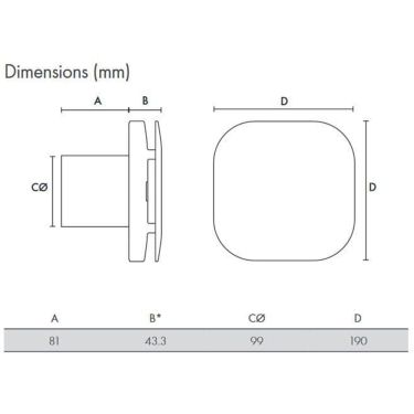 Click Here To Enlarge This Photo Of Vent Axia 494143 Response 7 HTP 100mm/4" d-MEV Extractor Fan
