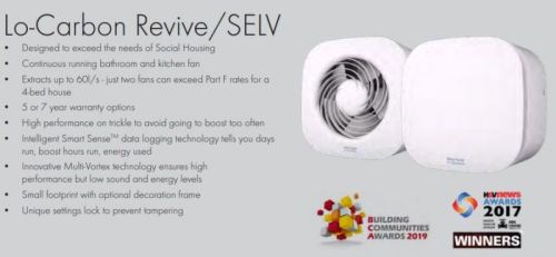 Click Here To Enlarge This Photo Of Vent Axia Revive 7 Lo-Carbon Ventilation Fan with Humidistat Timer - 473848A