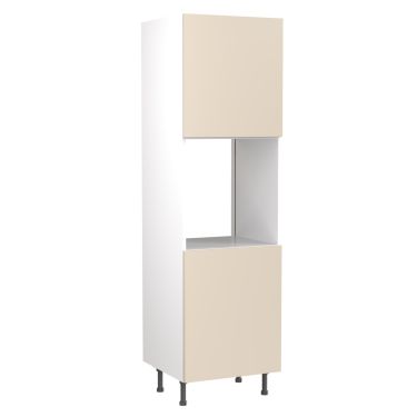 Click Here To Enlarge This Photo Of Kitchen Kit Flatpack Slab Super Gloss Cashmere 600 Tall Unit Single Oven - FKKF0131