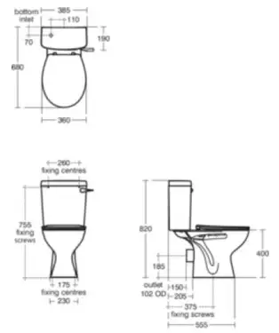 Click Here To Enlarge This Photo Of Armitage Shanks Sandringham 21 Close Coupled Toilet Pack with Standard Seat Push Button