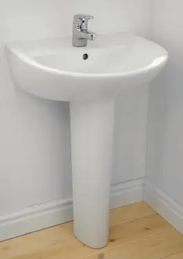 Click Here To Enlarge This Photo Of Armitage Shanks Sandringham 21 550mm Wide Basin 1 Tap Hole & Full Pedestal 550mm E894901 & E897601