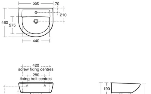 Click Here To Enlarge This Photo Of Armitage Shanks Sandringham 21 550mm Wide Basin 1 Tap Hole & Full Pedestal 550mm E894901 & E897601