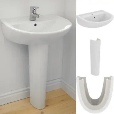 Click Here To Enlarge This Photo Of Armitage Shanks Sandringham 21 550mm Wide Basin 1 Tap Hole & Full Pedestal 550mm E894901 & E897601