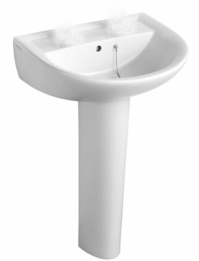 Click Here To Enlarge This Photo Of Armitage Shanks Sandringham 21 550mm Wide Basin 2 Tap Hole & Full Pedestal  E895101 & E897601