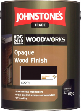 Click Here To Enlarge This Photo Of Johnstone's Trade Opaque Wood Finish (Solvent / Oil Based) in Ebony 5 Litre