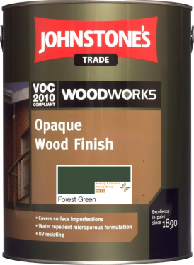 Click Here To Enlarge This Photo Of Johnstone's Trade Opaque Wood Finish (Solvent / Oil Based) in Forest Green 5 Litre