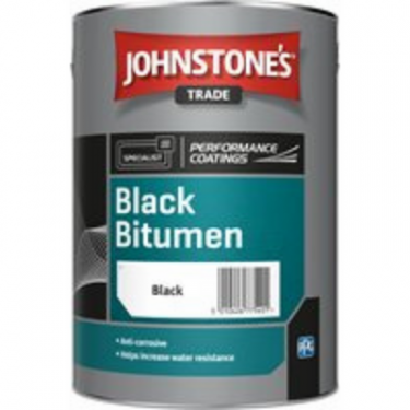 Click Here To Enlarge This Photo Of Johnstone’s Trade Black Bitumen Waterproofing Paint 5L