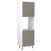Kitchen Kit Flatpack Slab Super Gloss Dust Grey 600 Tall Unit Single Oven - FKKF0331