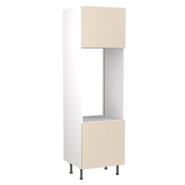 Click Here To Enlarge This Photo Of Kitchen Kit Flatpack Slab Ultra Matt Cashmere 600 Tall Unit Double Oven - FKKF0621
