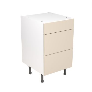 Click Here To Enlarge This Photo Of Kitchen Kit Flatpack Slab Ultra Matt Cashmere 500 Base Unit 3 Drawer - FKKF0641