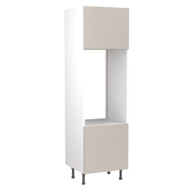 Click Here To Enlarge This Photo Of Kitchen Kit Flatpack Slab Ultra Matt Light Grey 600 Tall Unit Double Oven - FKKF0721