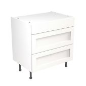 Kitchen Kit Flatpack Shaker Ultra Matt White 800 Base Unit 3 Drawer - FKKH0507