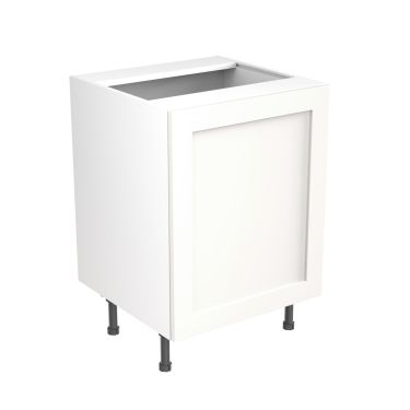 Click Here To Enlarge This Photo Of Kitchen Kit Flatpack Shaker Ultra Matt White 600 Base Unit Sink - FKKH0535