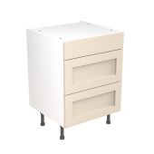 Kitchen Kit Flatpack Shaker Ultra Matt Cashmere 600 Base Unit 3 Drawer - FKKH0606