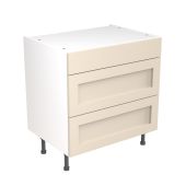 Kitchen Kit Flatpack Shaker Ultra Matt Cashmere 800 Base Unit 3 Drawer - FKKH0607