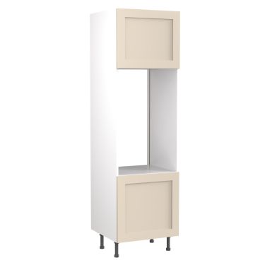 Click Here To Enlarge This Photo Of Kitchen Kit Flatpack Shaker Ultra Matt Cashmere 600 Tall Unit Double Oven - FKKH0621