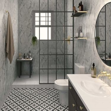 Click Here To Enlarge This Photo Of Stratus Marble Bathroom and Shower Panel