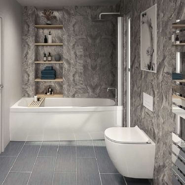 Click Here To Enlarge This Photo Of Toffee Marble Bathroom and Shower Panel