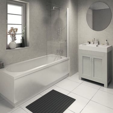 Click Here To Enlarge This Photo Of White Bonito Bathroom and Shower Panel