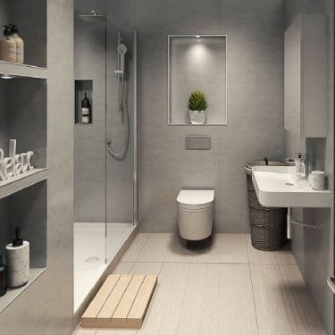 Click Here To Enlarge This Photo Of Blue Eiger Bathroom and Shower Panel