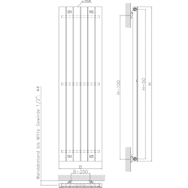 Click Here To Enlarge This Photo Of Eucotherm Mars Deluxe Vertical Delux Flat Panel Designer Radiators