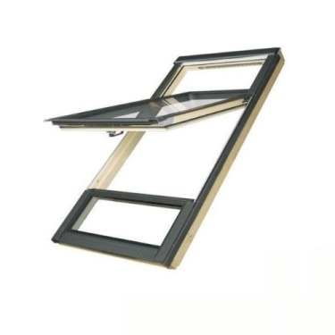 Click Here To Enlarge This Photo Of FAKRO FDY-V Duet proSky High Pivot Roof Windows with Raised Axis of Rotation in Natural Pine